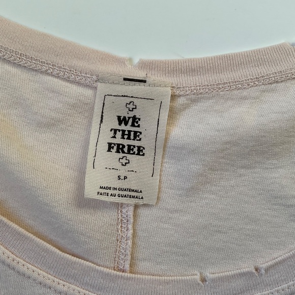 We The Free Continental Peplum Tank Top Sz S Pale Pink Distressed Boho Chic - Picture 3 of 9